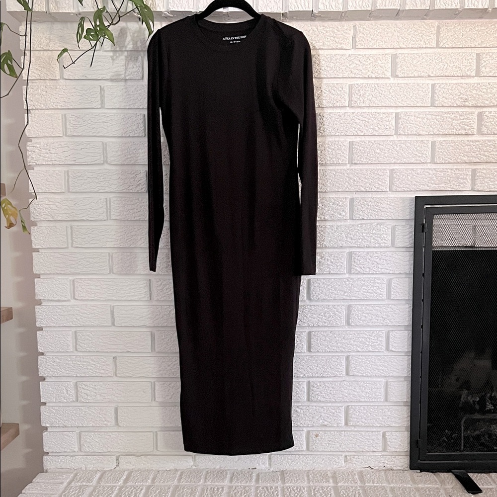 Maternity Black Long Sleeve Dress